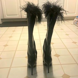 Black Leather Boots With Fur